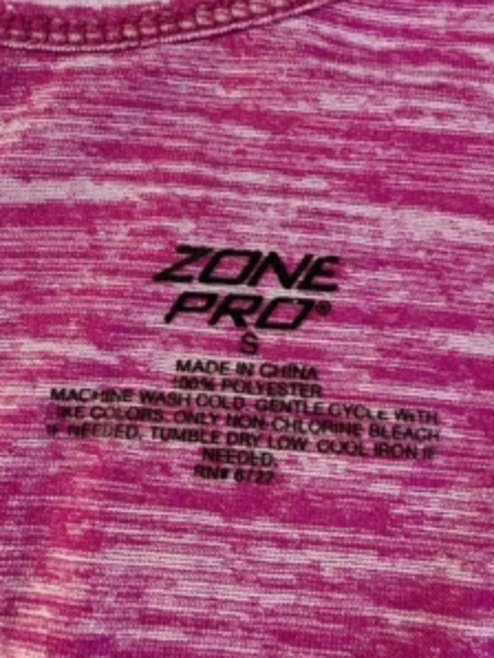 Zone Pro Pink/White Heather Athletic Tank Top Size S